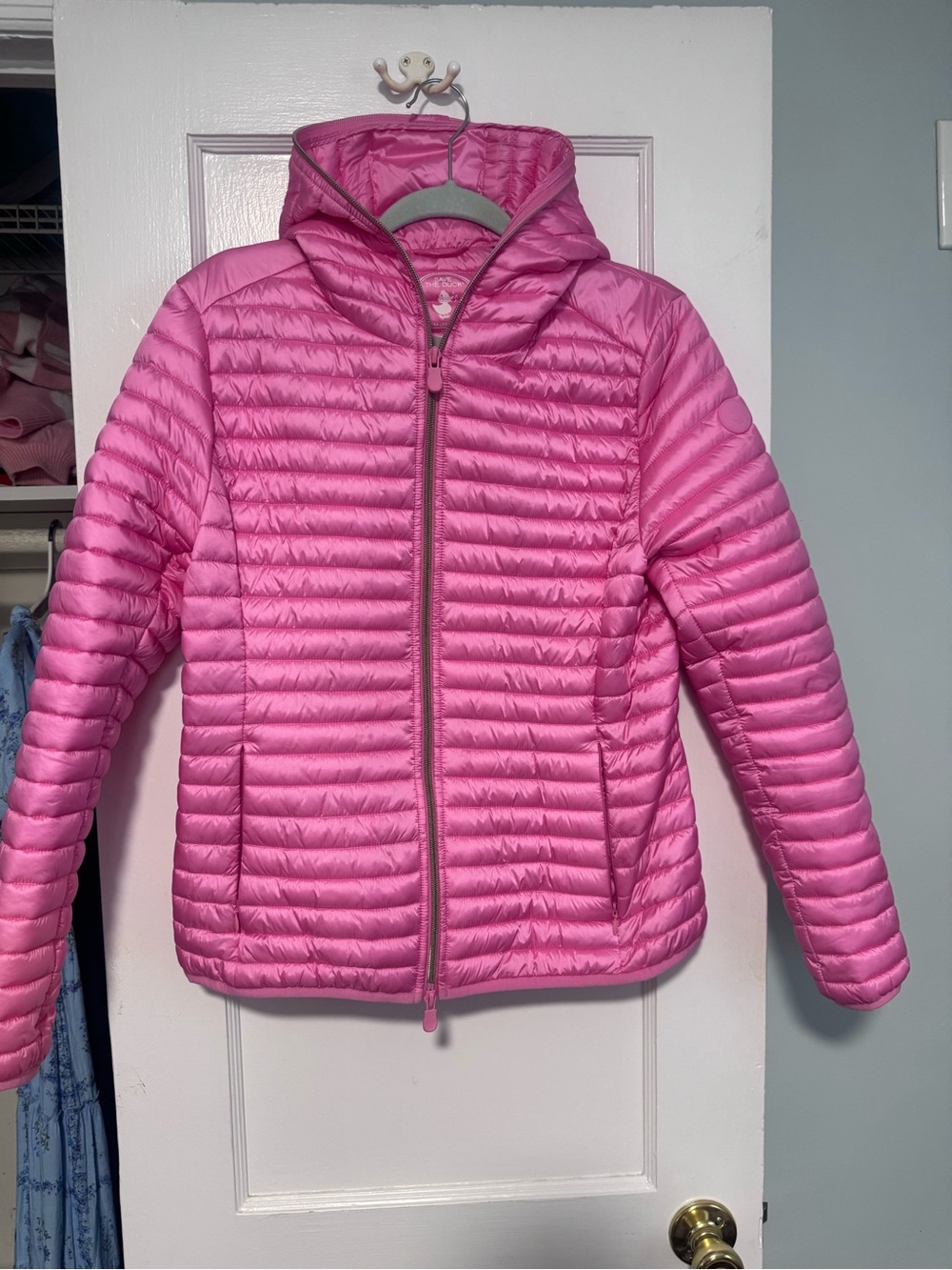 SAVE THE DUCK Kids Hooded Lightweight Puffer Jacket - Bright Pink